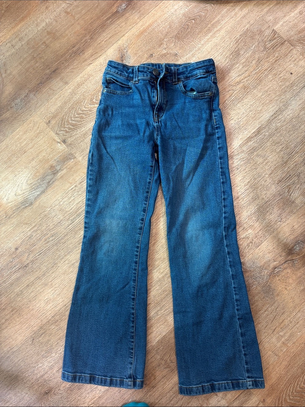 Girls Dark Blue Flare Jeans for Everyday Play